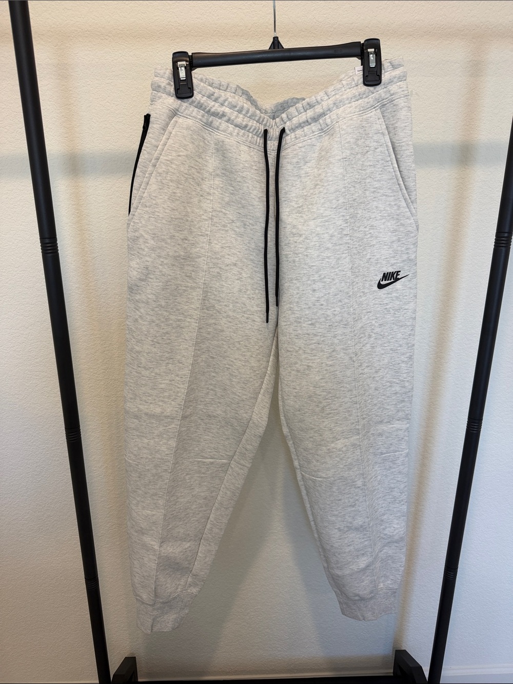 Nike Light Gray Women's Jogger Sweatpants with Black Trim